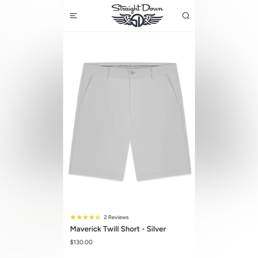 Straight Down Maverick Twill Golf Shorts